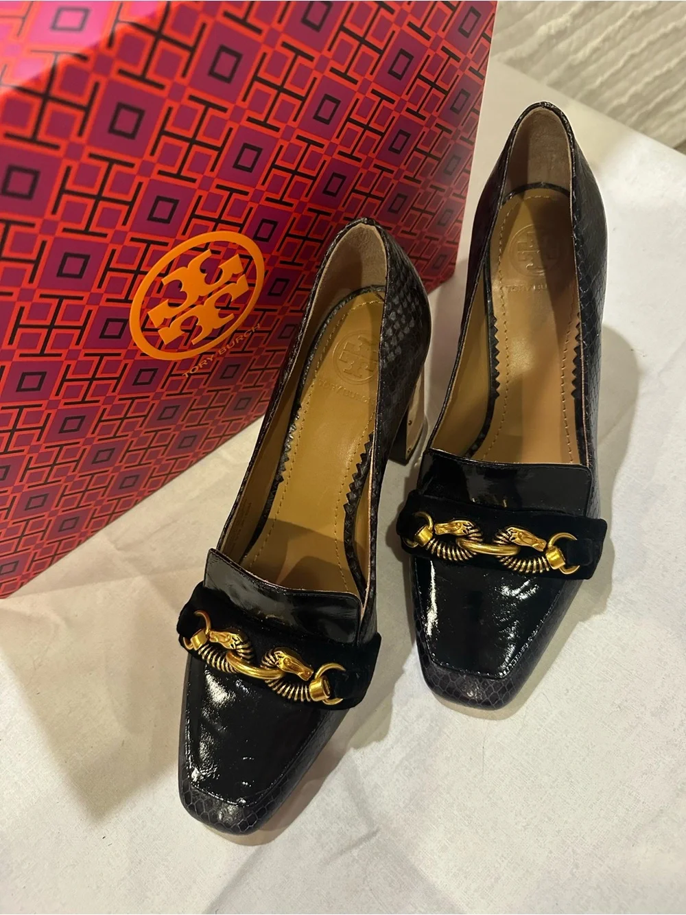 Tory Burch Jessa Snake Print Pump Leather Sie 6.5